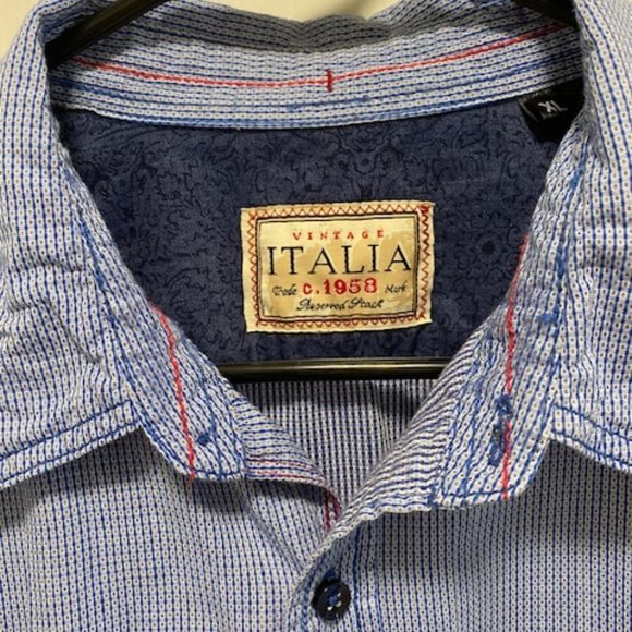 Vintage Italia c.1958 Long Sleeve Button Down Dress Shirt Size XL - Picture 2 of 10
